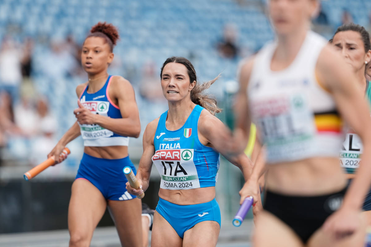 Giancarla Trevisan in gara agli europei di Roma.