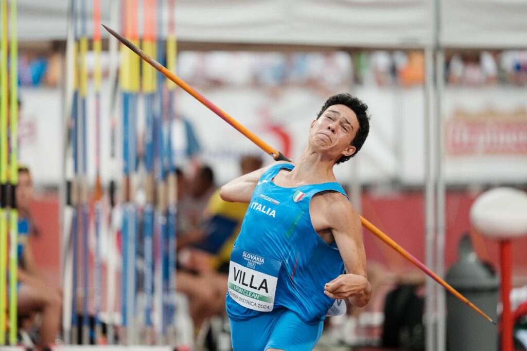 Pietro Villa in azione agli europei allievi.