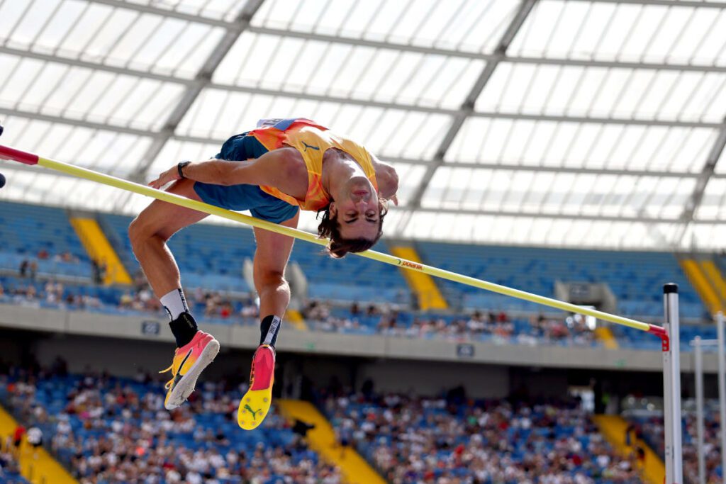 Gianmarco Tamberi nella tappa di Diamond League a Chorzow.