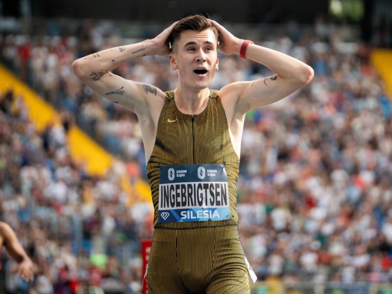 Jakob Ingebrigtsen in azione a Chorzow.