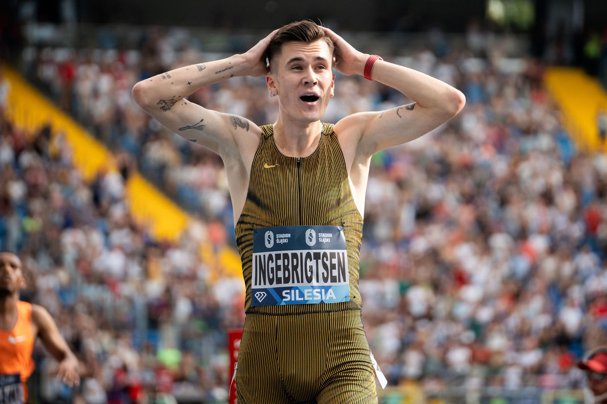 Jakob Ingebrigtsen in azione a Chorzow.