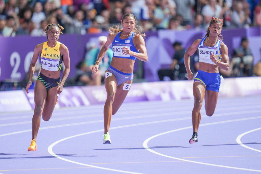 Gabby Thomas, oro dei 200 metri a Parigi.