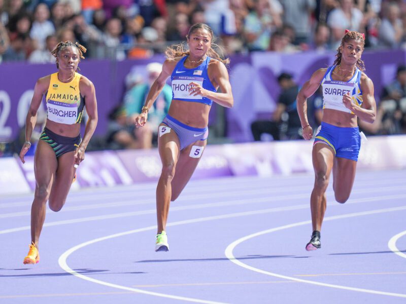 Gabby Thomas, oro dei 200 metri a Parigi.