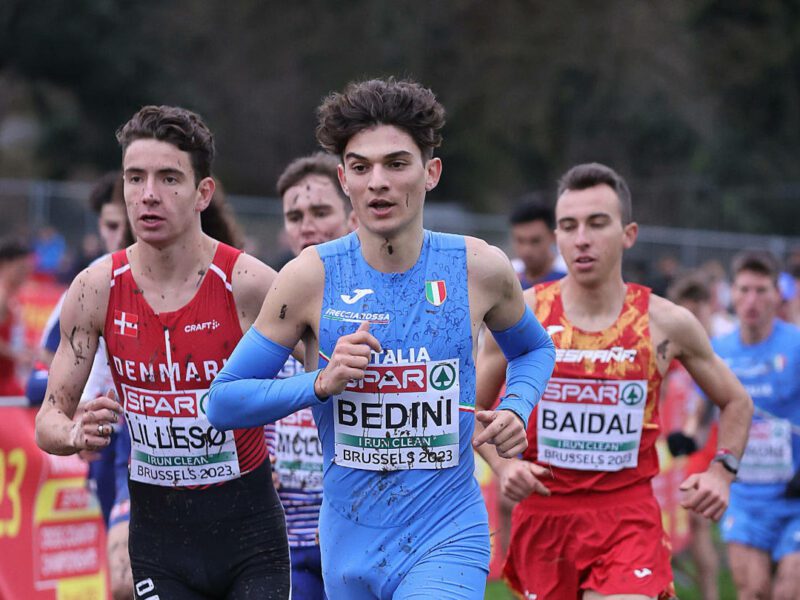 NIcolò Bedini in maglia azzurrra.