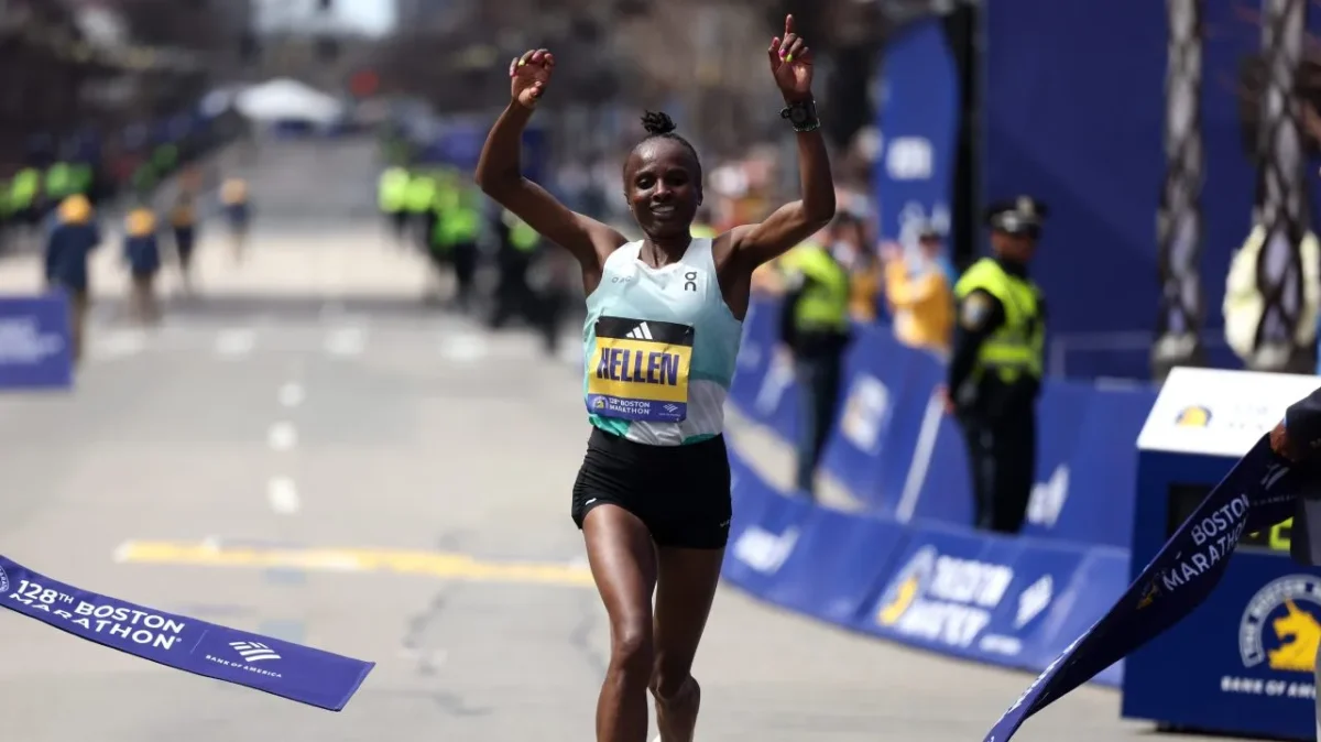 Hellen Obiri a Boston nel 2024.